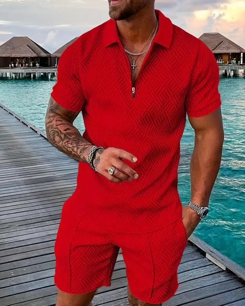 Herren Lässiges Sommer Set | Kurzarmhemd und Shorts