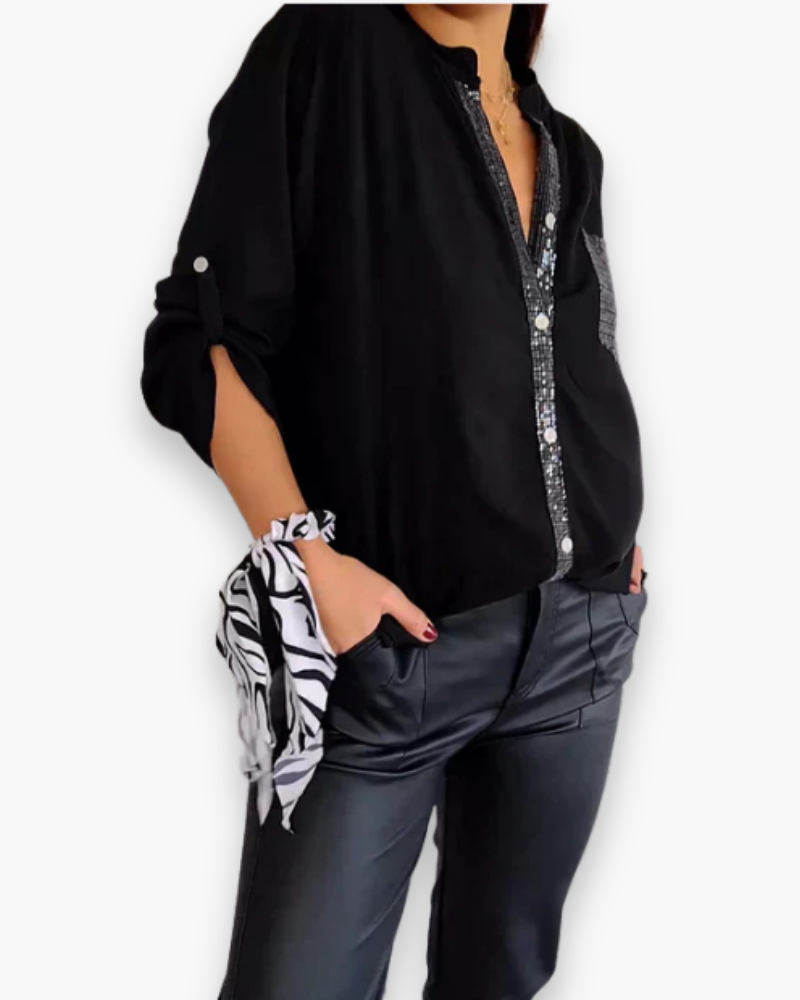 Damen Glamour Pailletten Top | Festliche Oberteile