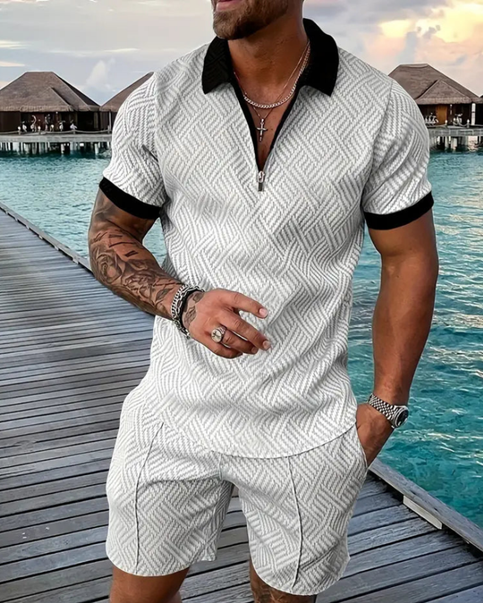Herren Lässiges Sommer Set | Kurzarmhemd und Shorts