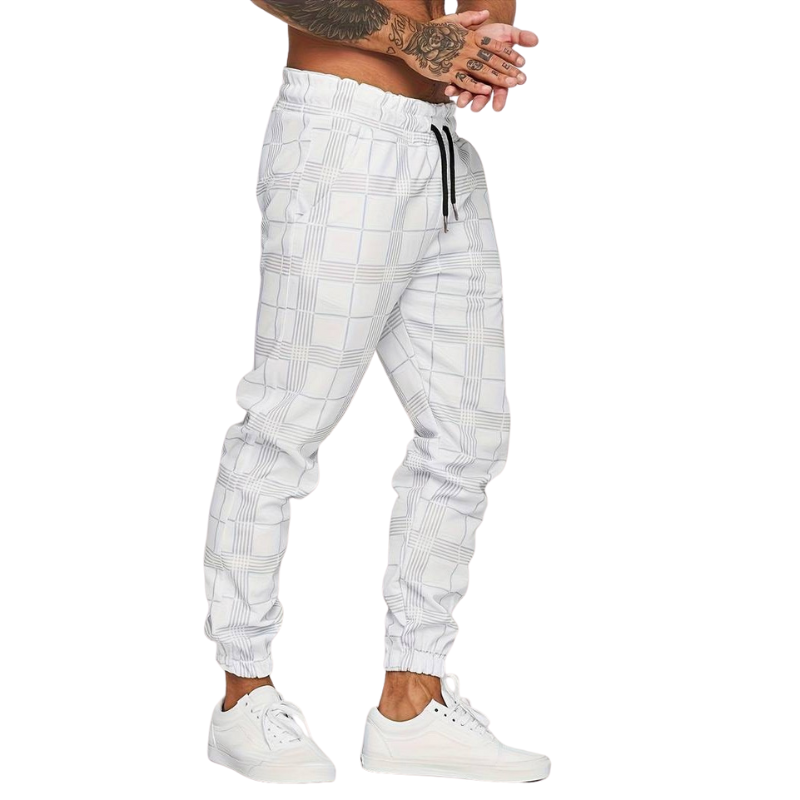 Jogginghosen Herren Kariert | Hose Mit Kordelzug Und Bündchen