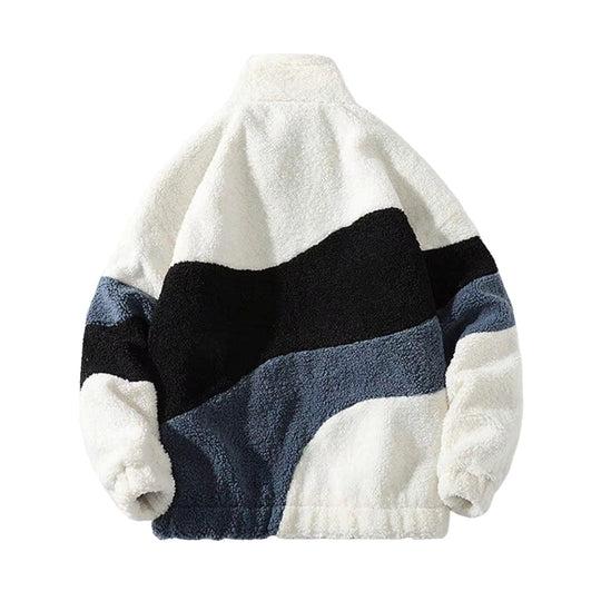 Herren Farbblock Fleecejacke | Hoher Kragen Freizeit