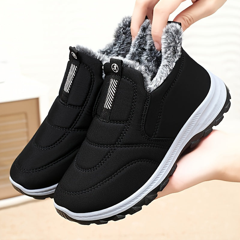 Winterschuhe Damen | Slip-On Knöchelhoch mit Runder Kappe