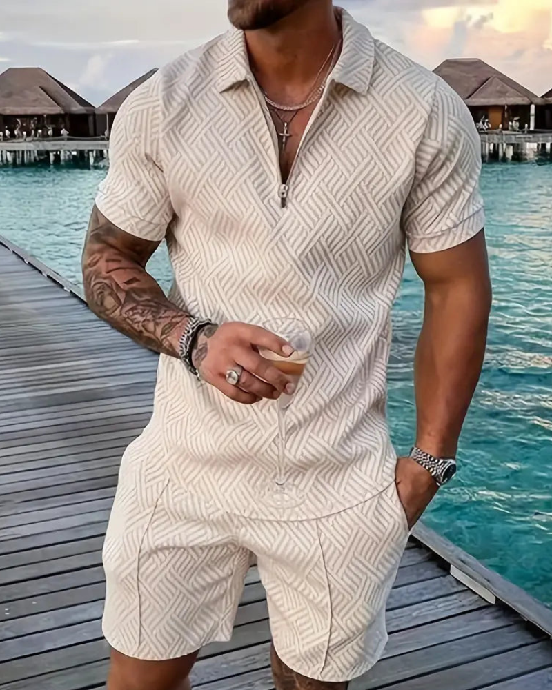Herren Lässiges Sommer Set | Kurzarmhemd und Shorts