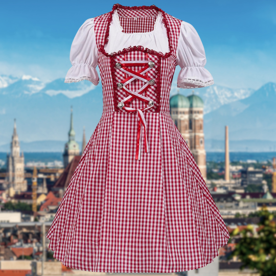 Damen Traditionelles Trachtenkleid | Dirndl Kleid für Oktoberfest