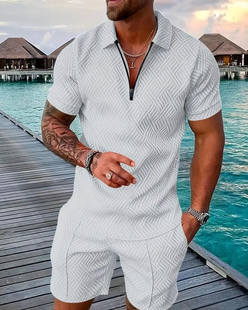 Herren Lässiges Sommer Set | Kurzarmhemd und Shorts