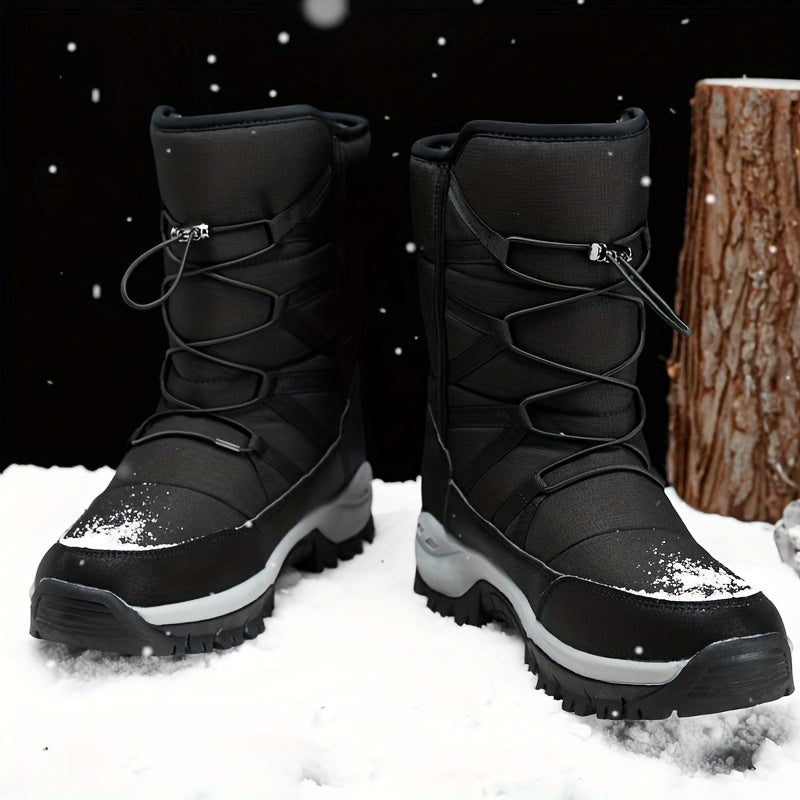 Winterschuhe Herren | Hohe Stiefel Mit Klettverschluss Und Kordelzug