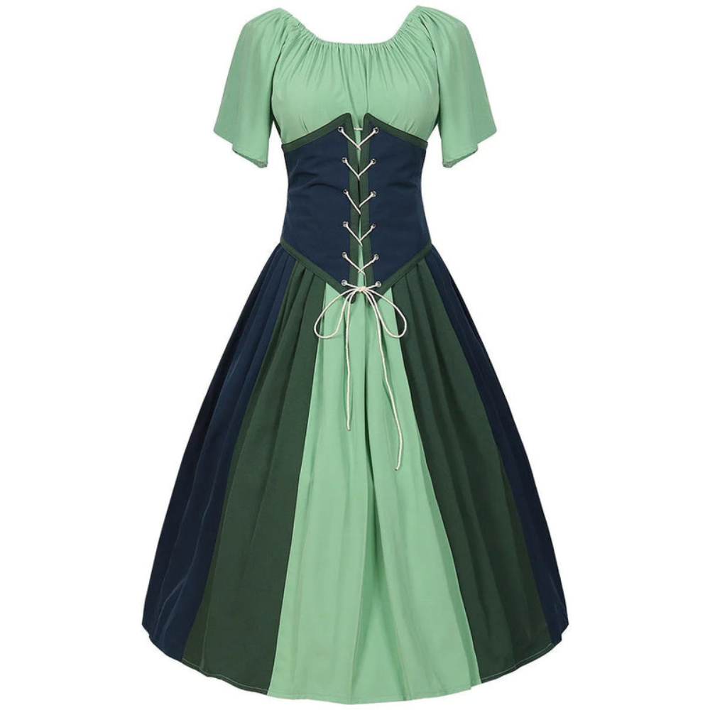 Damen Stilvolles Dirndl Kleid | Mit Puffärmeln