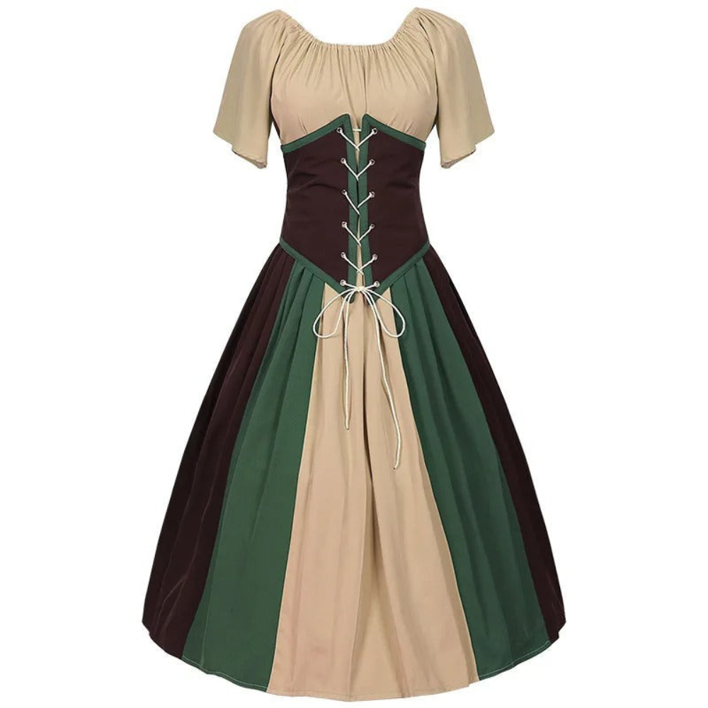 Damen Stilvolles Dirndl Kleid | Mit Puffärmeln