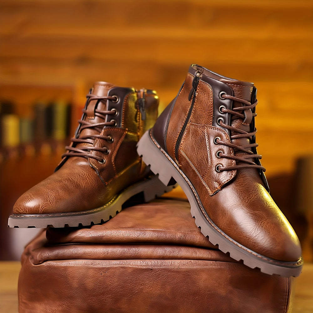 Winterschuhe Herren | Schnürung Und Reißverschluss Stiefel
