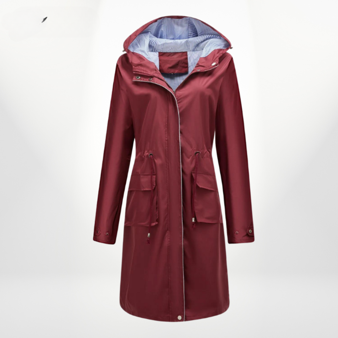Trenchcoat Damen Wasserdicht | Mit Kapuze Überknielang