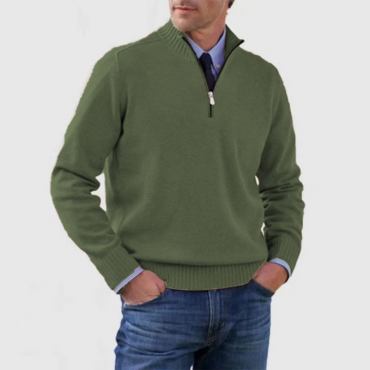 Herren Pullover Reißverschluss Freizeit | Warm Bequem Alltag