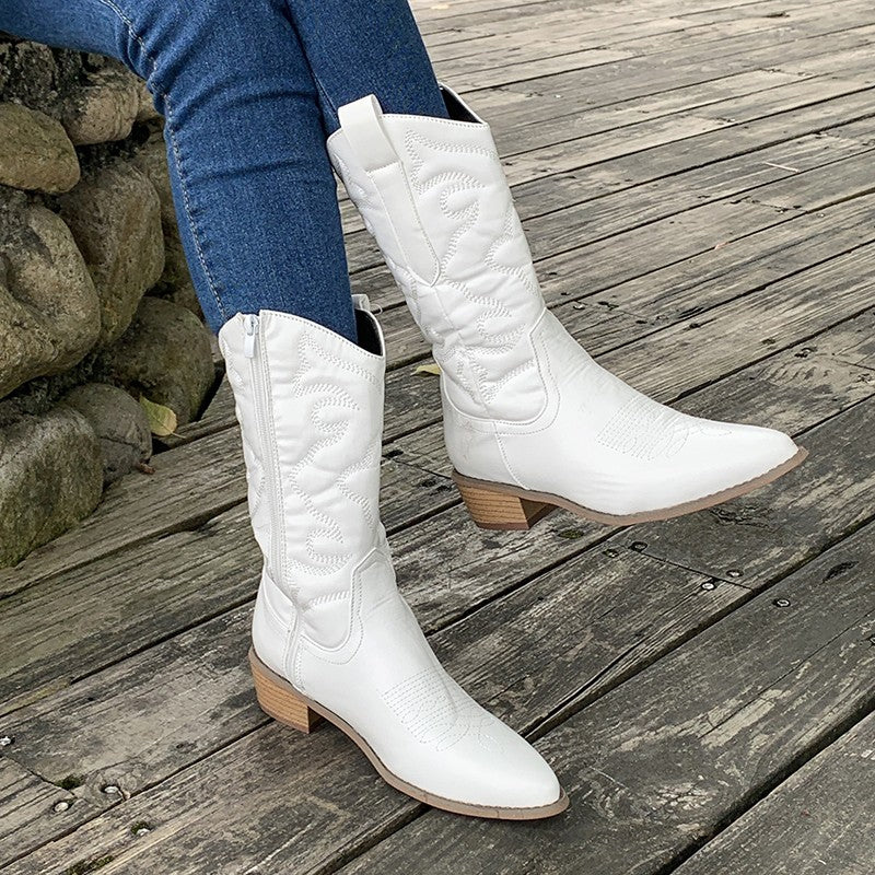 Damen Stiefel Cowboy Metallic | Komfort Modern Look