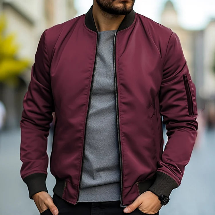 Herren Übergangs Bomberjacke Leicht | Reißverschluss Klassisch