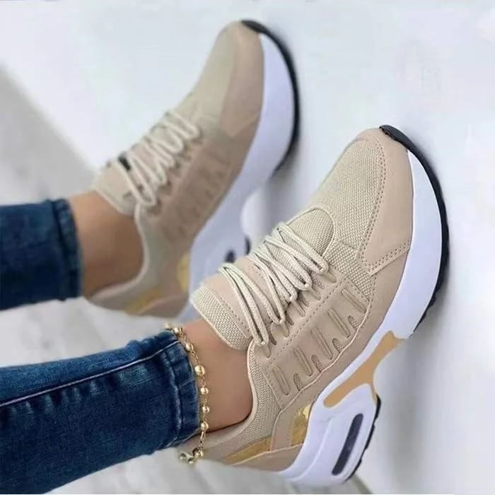 Damen Schnürsneaker mit Gummisohle für Alle Jahreszeiten