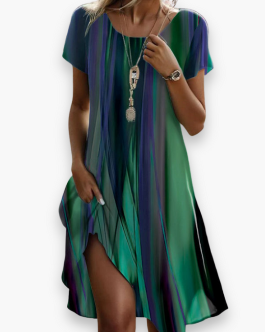 Damen Fließendes Boho Kleid | Midi Sommerkleid