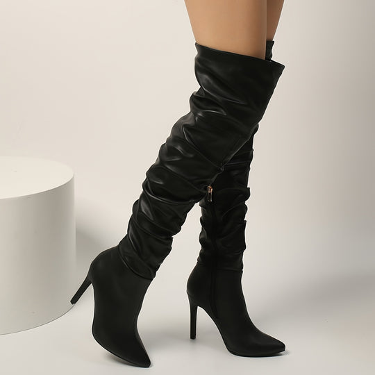 Overknee Stiefel Damen | Eng anliegender Schaft mit Hohem Absatz