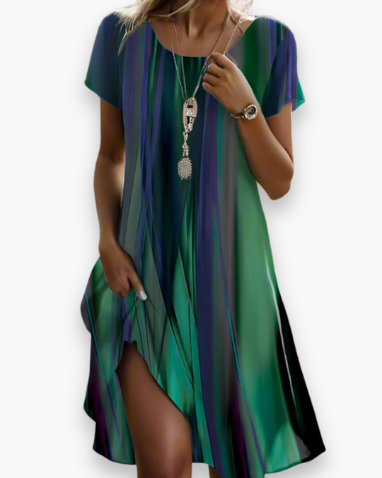 Damen Fließendes Boho Kleid | Midi Sommerkleid