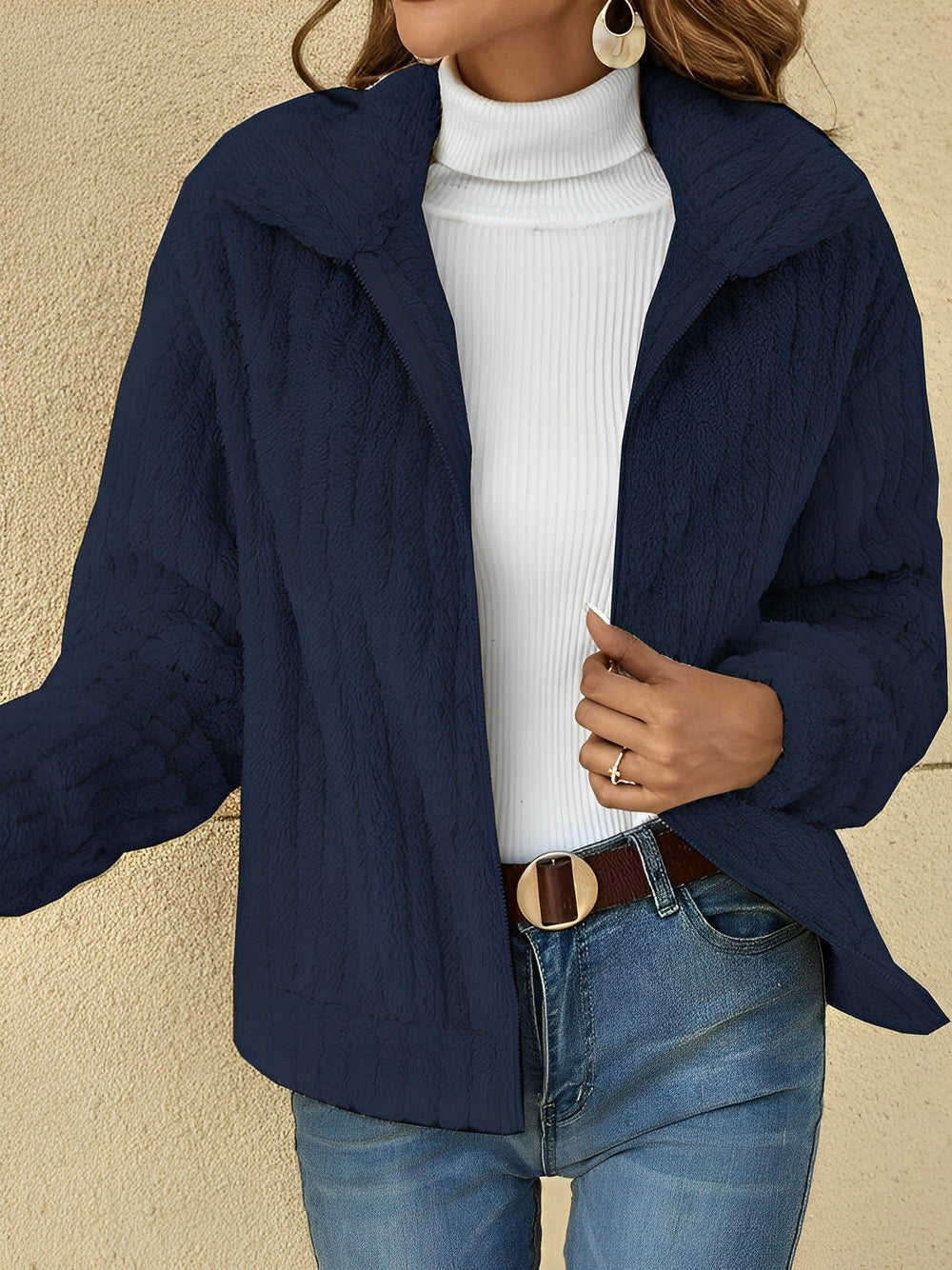 Damen Übergangsjacke Teddy Damen | Kurz Weich