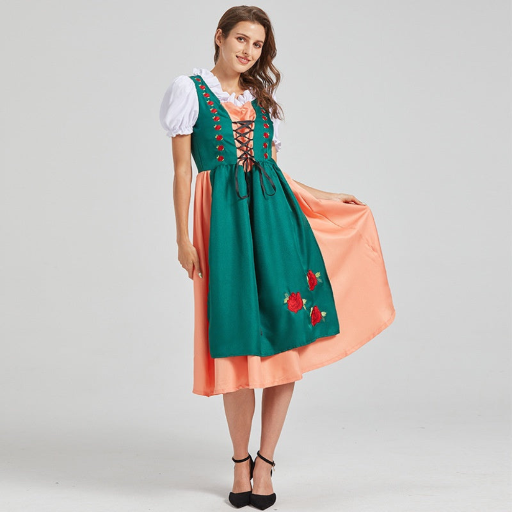 Damen Festliches Besticktes Dirndl Kleid | Midi