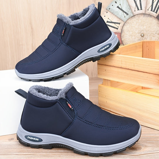 Winterschuhe Damen| Knöchelhoch Slip-On Mit Futter