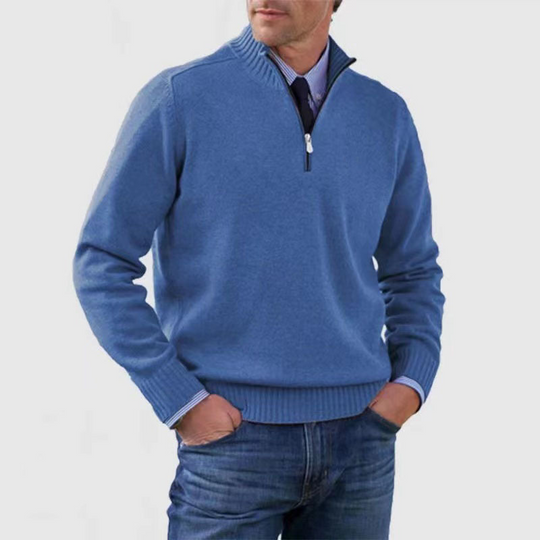 Herren Pullover Reißverschluss Freizeit | Warm Bequem Alltag