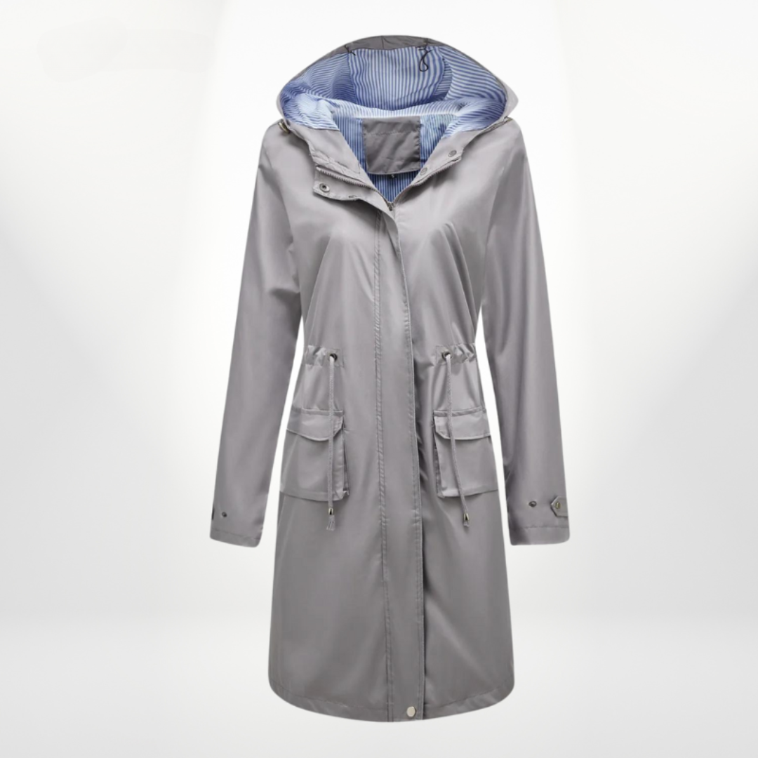 Trenchcoat Damen Wasserdicht | Mit Kapuze Überknielang