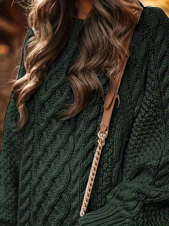 Zopfstrickpullover für Frauen