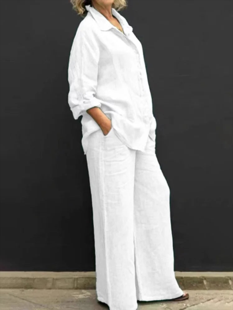 Leinen Hemd und Hose Sommer Set für Damen