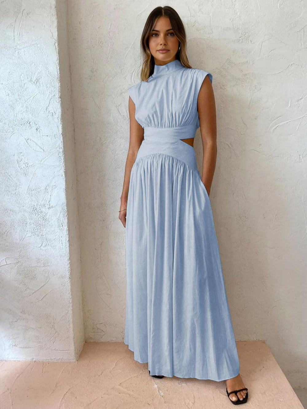 Ausgeschnittener Taille Maxikleid für Damen