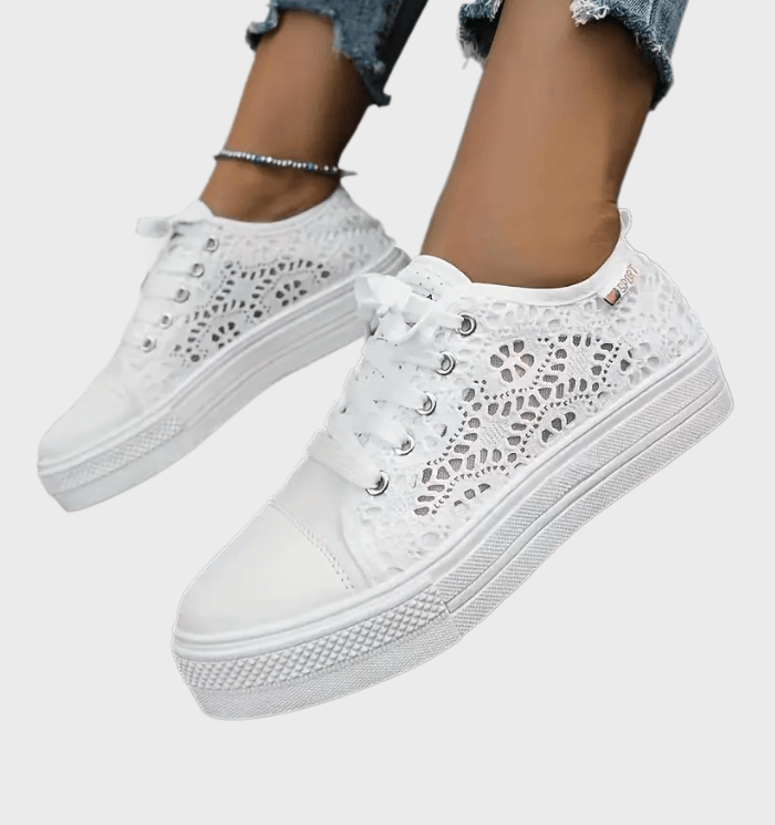 Alena | Weiße Low-Cut-Sneakers zum Schnüren