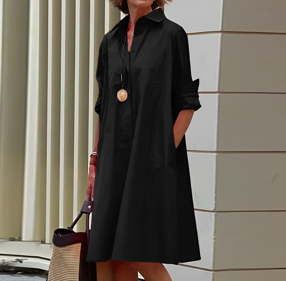 Oversized Halbarmlänge Polokleid für Damen