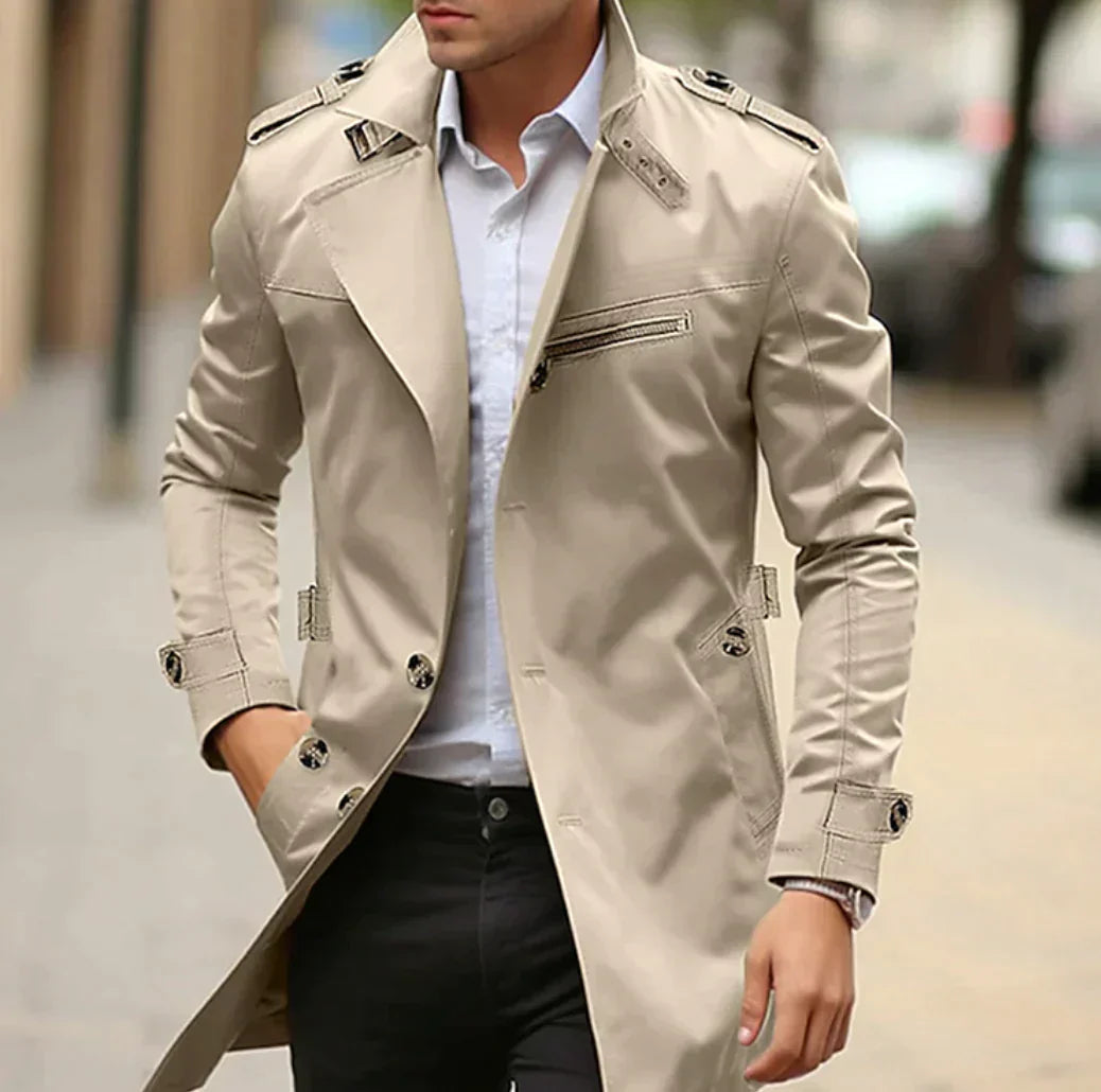 Frühlings-Trenchcoat mit Knöpfen für Männer