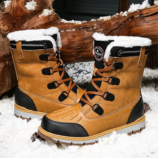 Winterschuhe Herren | Knöchelhohe Schnürstiefel mit Profilsohle