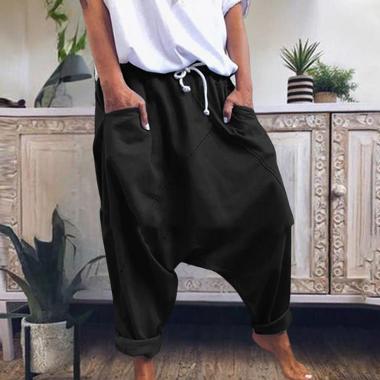 Damen Sommer-Haremshose mit Kordelzugbund