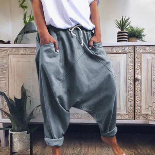Damen Sommer-Haremshose mit Kordelzugbund