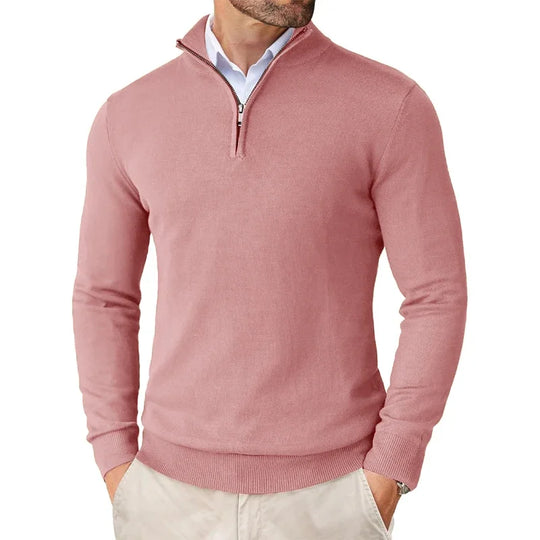 Herren Pullover Strick Elegant | Reißverschluss Komfort Ganzjährig