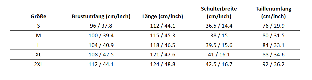 Size Chart