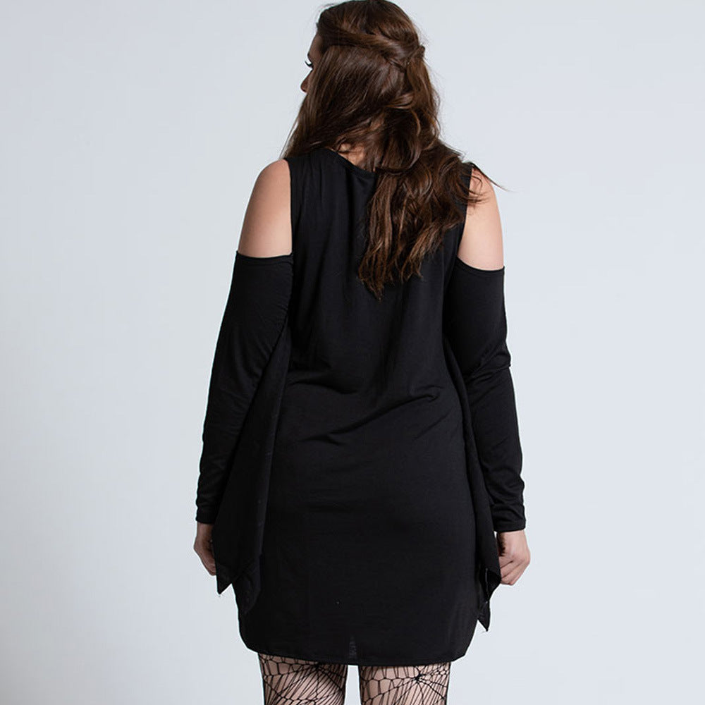 Damen Halloween-Kleid mit Spinnenmotiv Schulterfrei | Mini