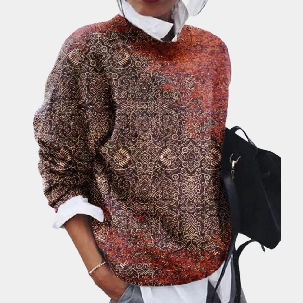 Strickpullover Rundhals Damen Casual | Muster & Komfort
