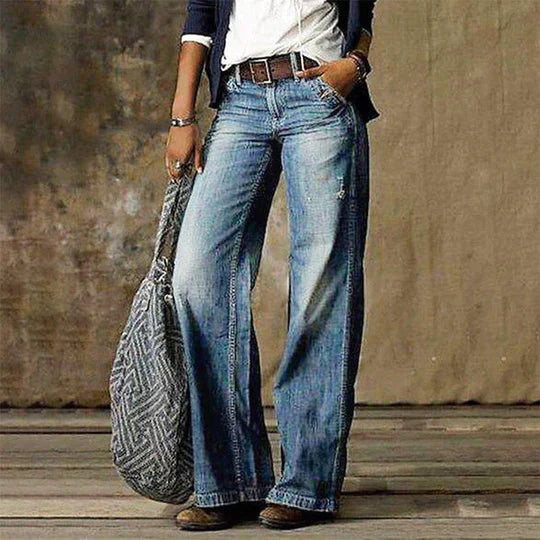 Damen Baggy High Waist Jeans | Lockerer Schnitt mit 5 Taschen