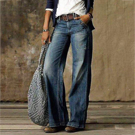 Damen Baggy High Waist Jeans | Lockerer Schnitt mit 5 Taschen