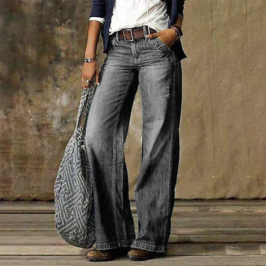 Damen Baggy High Waist Jeans | Lockerer Schnitt mit 5 Taschen