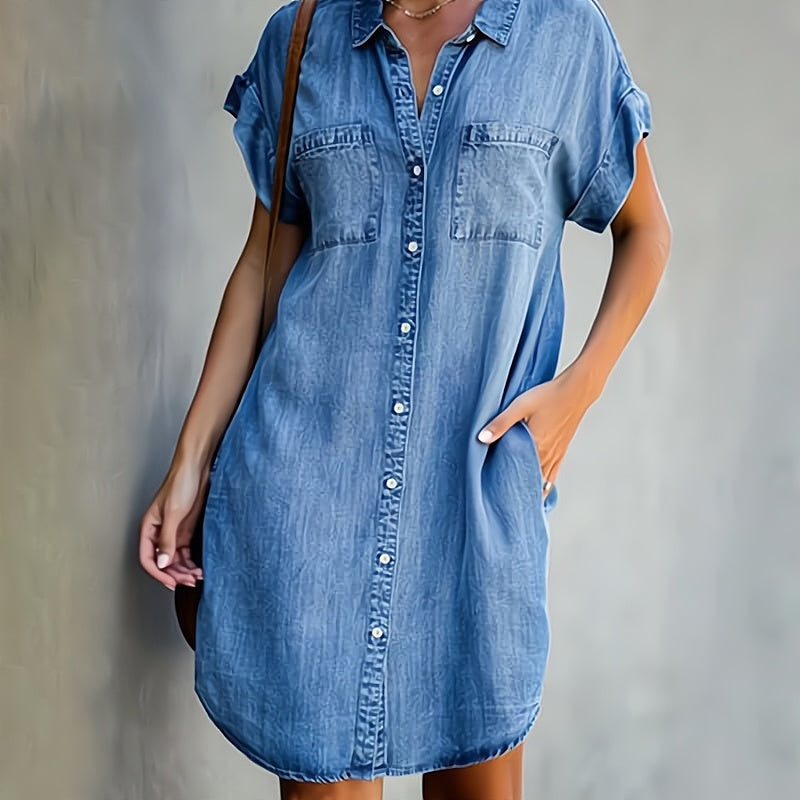 Kurzarm-Jeanskleid für Damen