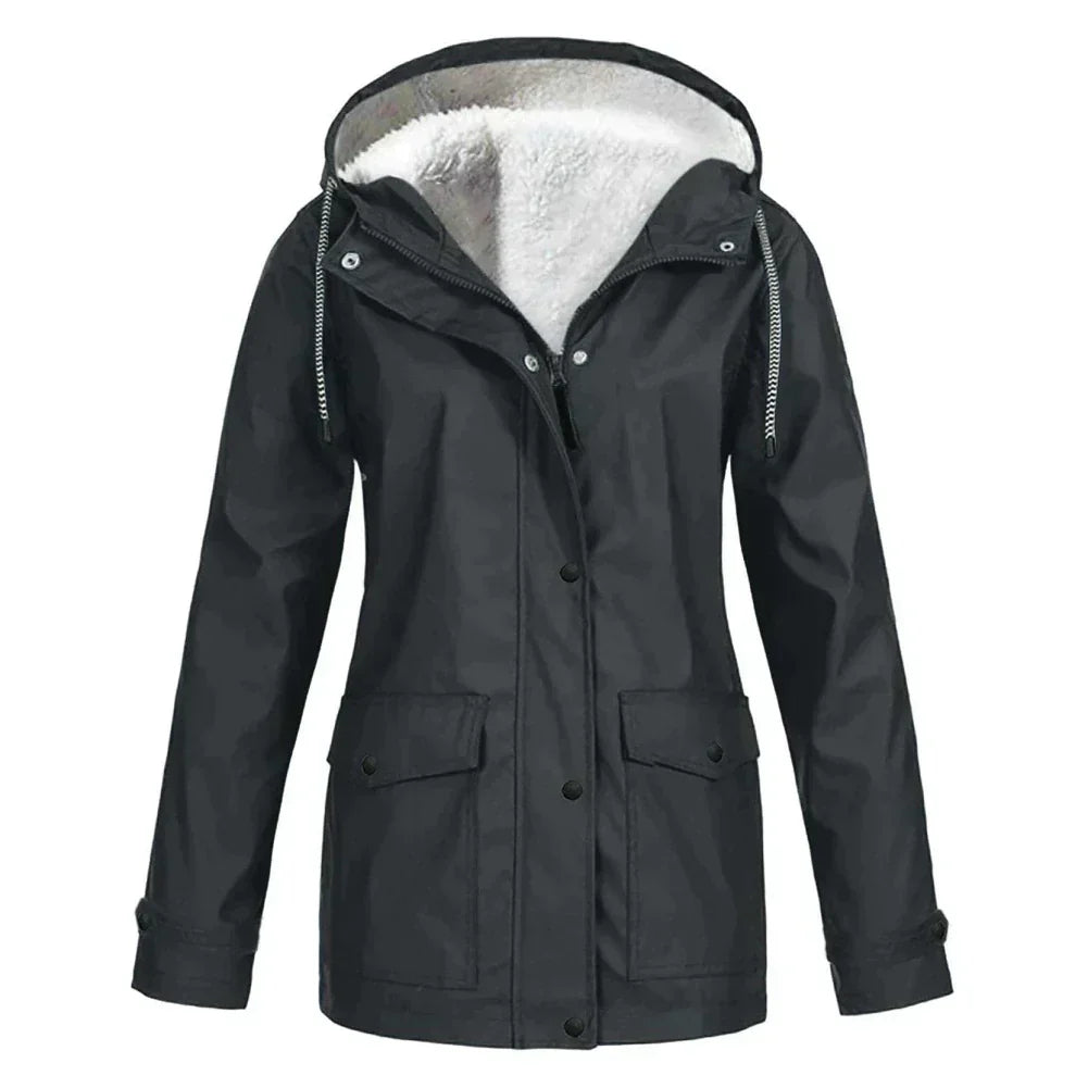 Damen Regenjacke Gefüttert Übergangsjacke | Kuschelig & Wetterfest