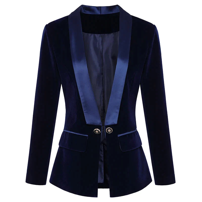 Smoking-Blazer mit Satinaufschlägen für Damen