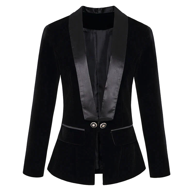 Smoking-Blazer mit Satinaufschlägen für Damen