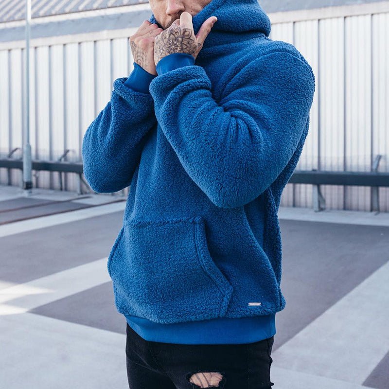 Herren Pullover Kuschelig Kapuze | Plüsch Warm Alltag