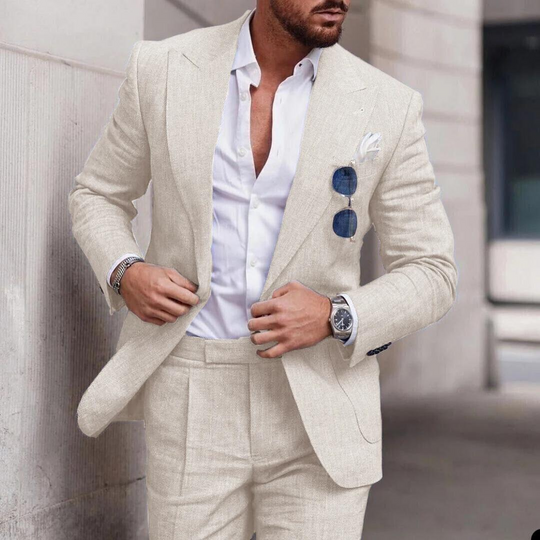 Herren Eleganter Zweiteiliger Hochzeitsanzug | Strand 4