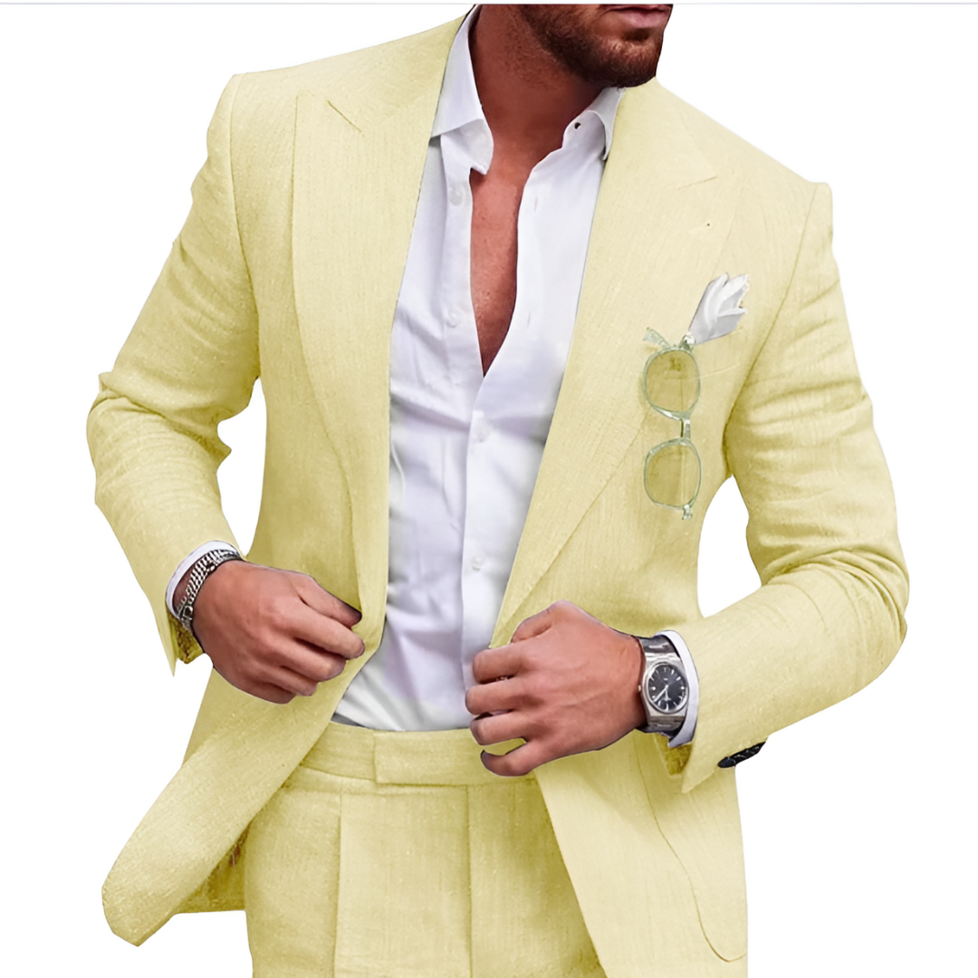 Herren Eleganter Zweiteiliger Hochzeitsanzug | Strand 5