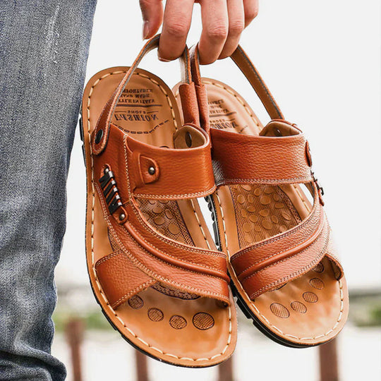 Lederne Offene Zehen Sandalen für Herren